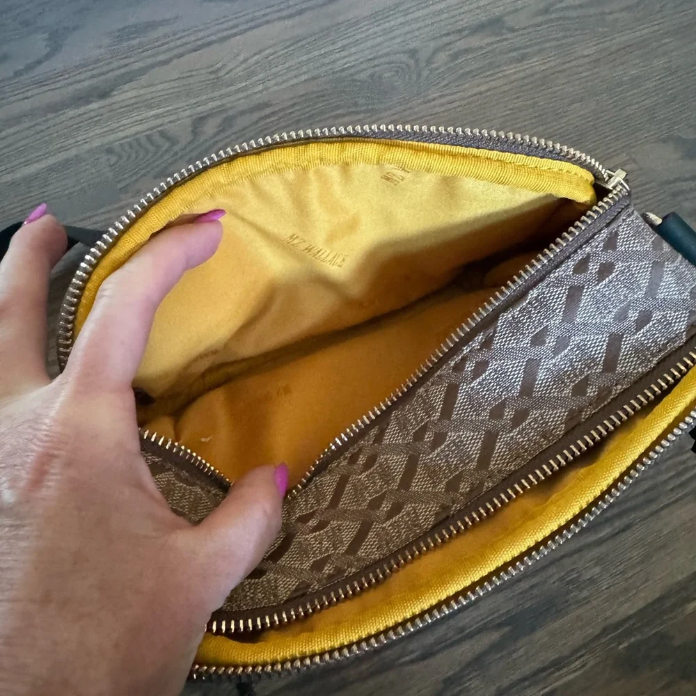 MZ Wallace Beige & Burgundy Crossbody Bag with Green Accents - Picture 7 of 9